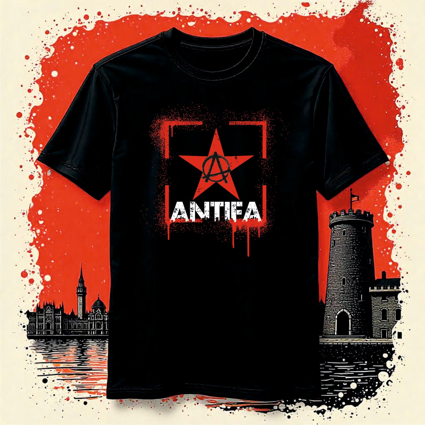 T-Shirt Jack & Jones "ANTIFA" bedruckt mittels hochwertigem Siebdruck - Das kreative Statement