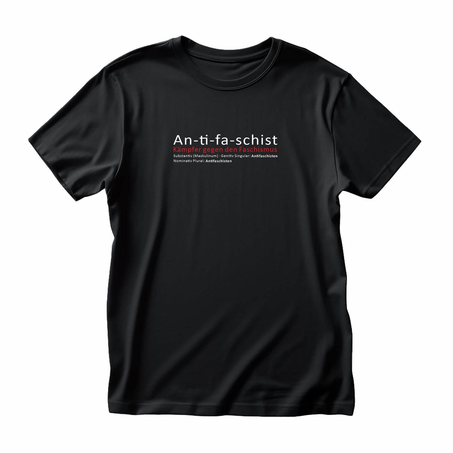 Unisex Statement-Shirt mit „Antifaschist“-Frontprint – fair produziert aus Bio-Baumwolle, politisch aktiv gegen Faschismus.