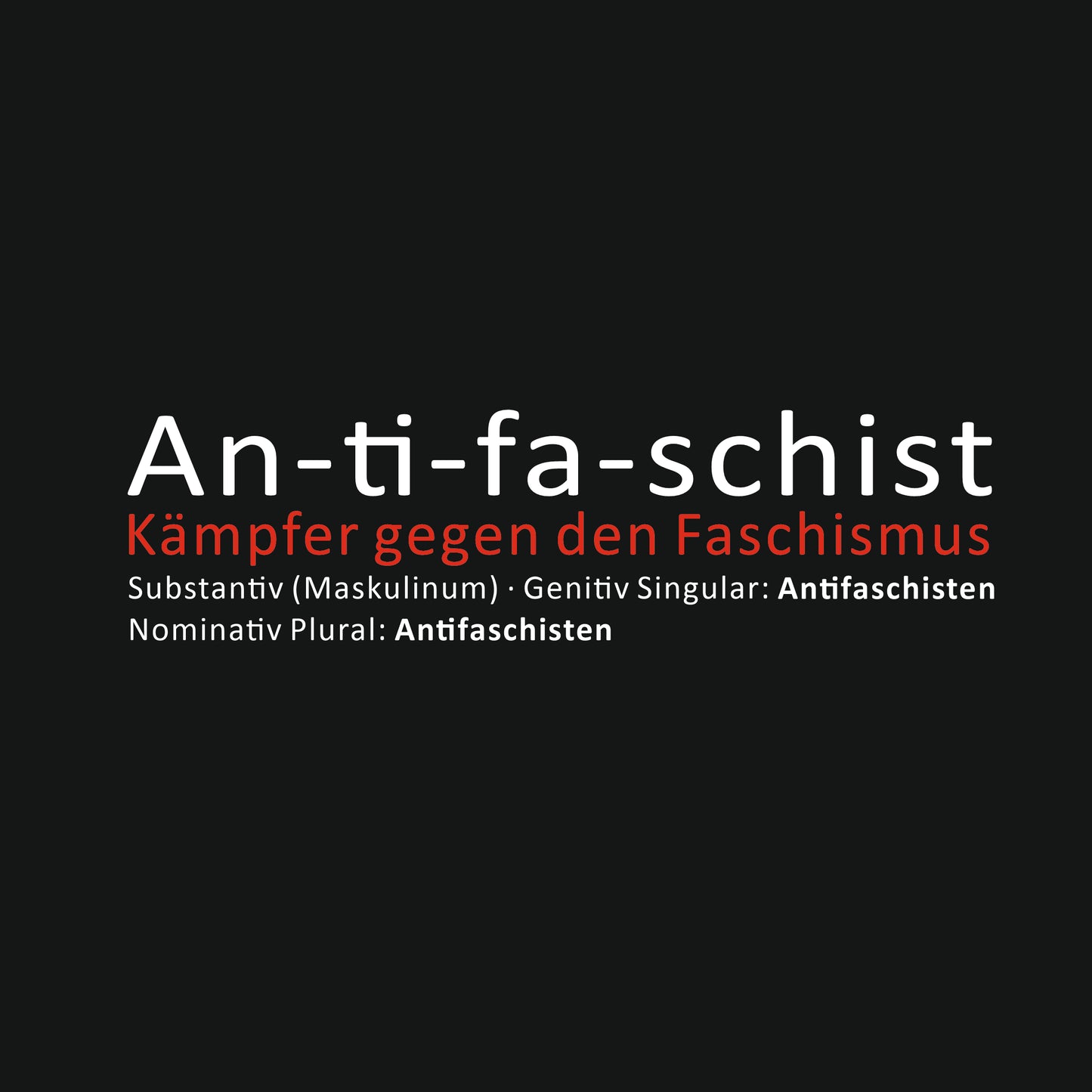 Unisex Statement-Shirt mit „Antifaschist“-Frontprint – fair produziert aus Bio-Baumwolle, politisch aktiv gegen Faschismus.