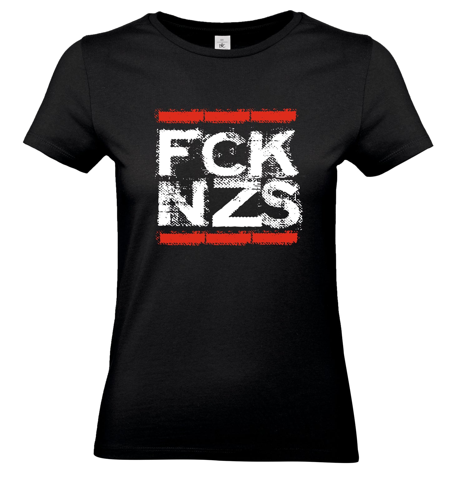 Damen T-Shirt „FCK NZS“ – Politisches Statement gegen Rechts | Bio-Baumwolle | Siebdruck