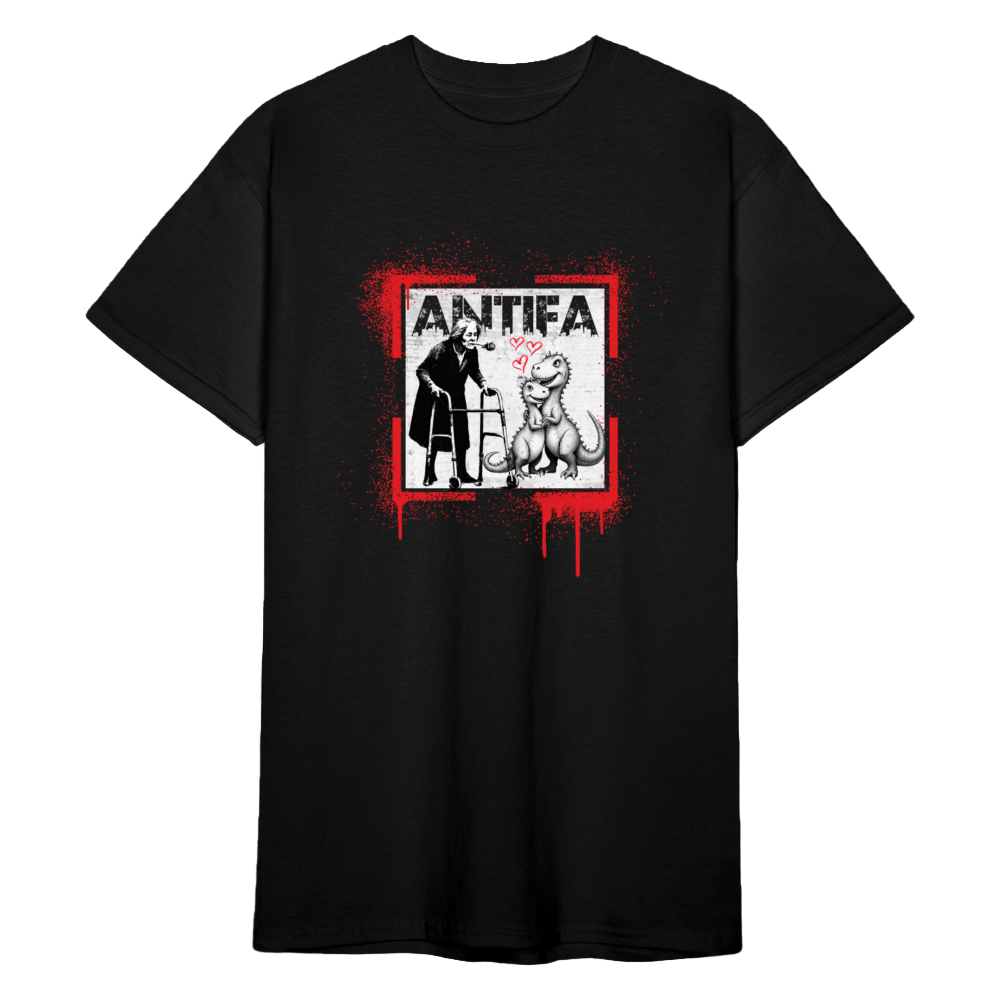 ANTIFA Unisex Shirt – Zärtlicher Widerstand mit Rose, Dinos & Street - Art | Das kreative Statement“ - Das kreative Statement