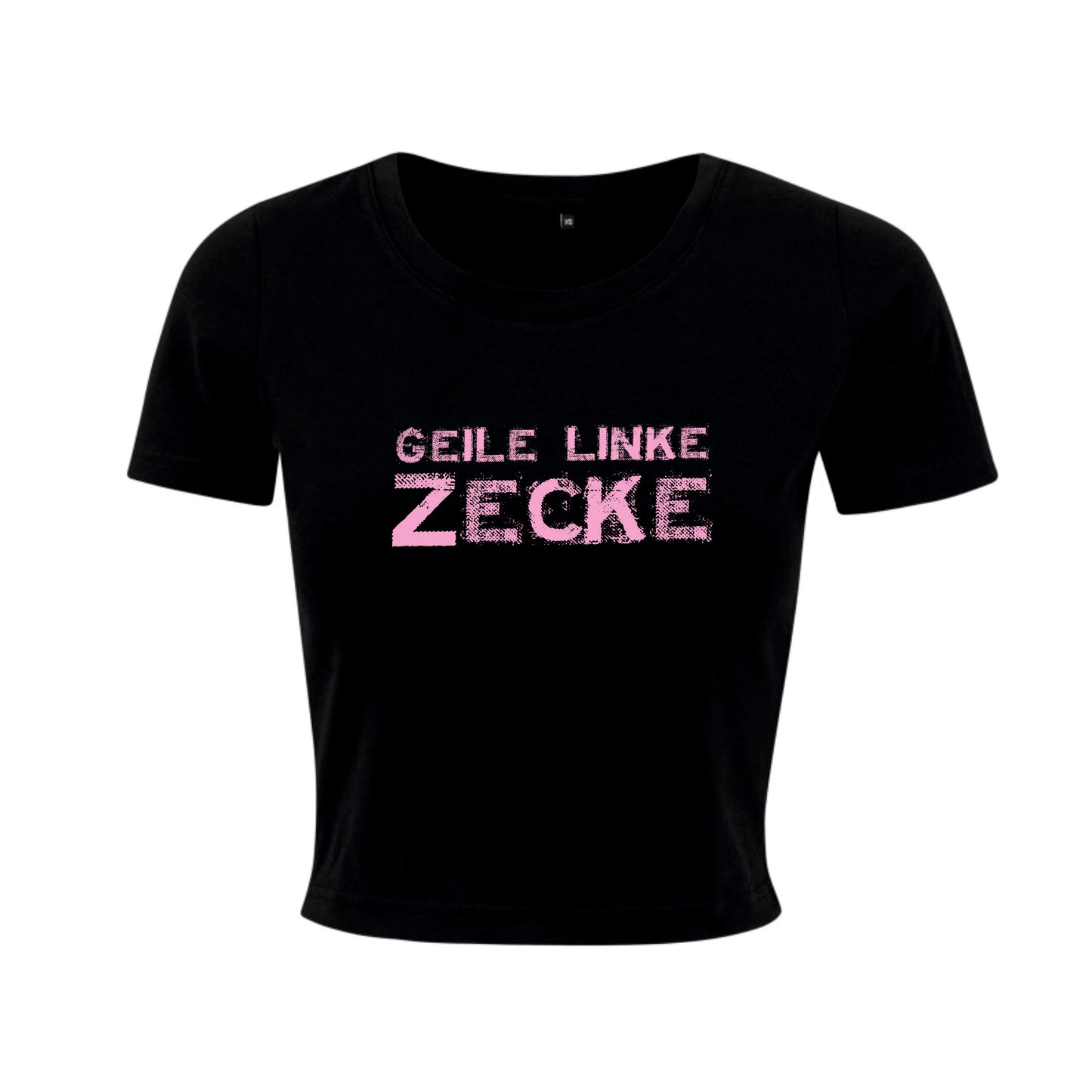 Schwarzes Cropped T Shirt Damen