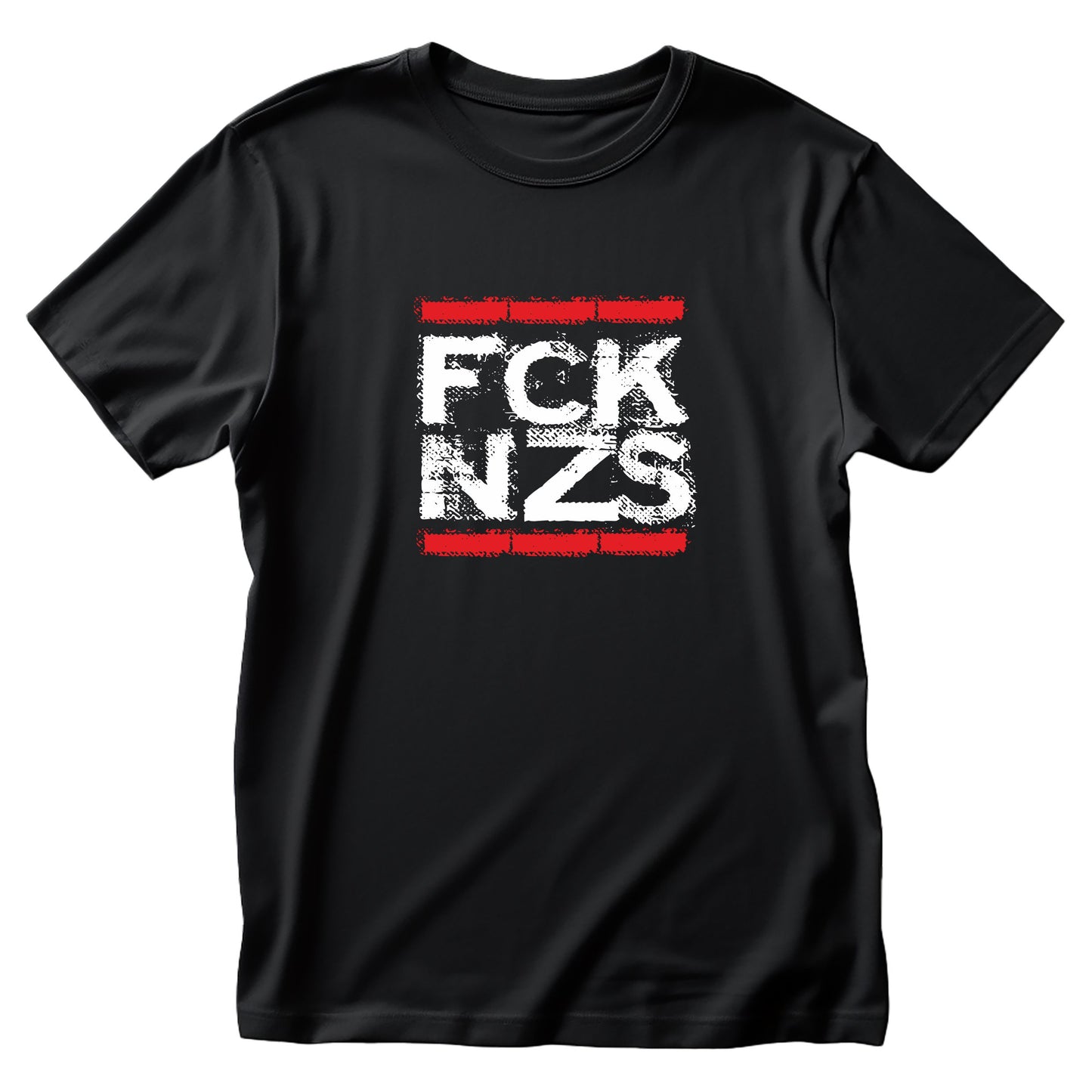 T Shirt schwarz Unisex mit dem Aufdruck FCK NZS