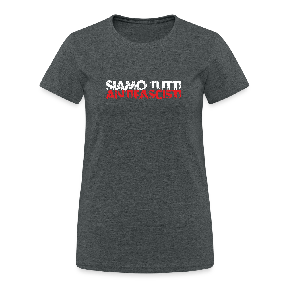 Siamo tutti antifascist – Damen T-Shirt mit Front - & Backprint - Das kreative Statement