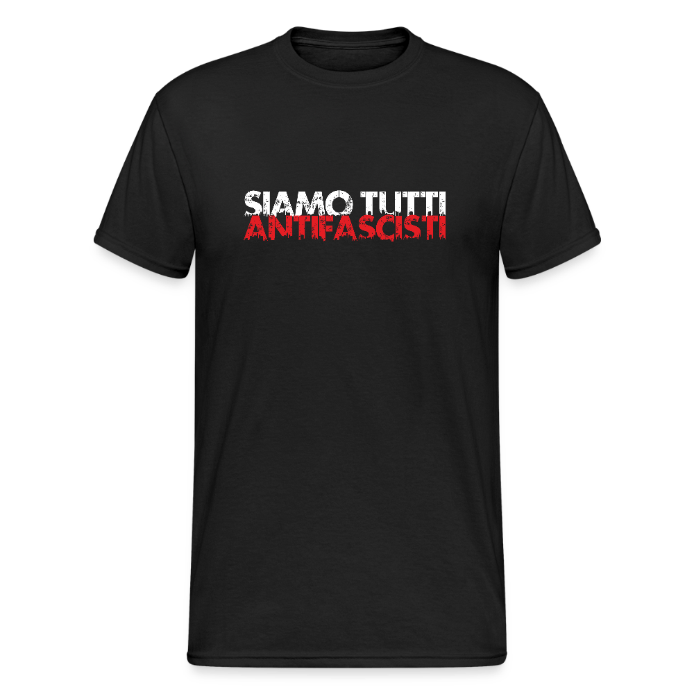 Siamo tutti antifascisti – Unisex T-Shirt mit Front - & Backprint - Das kreative Statement
