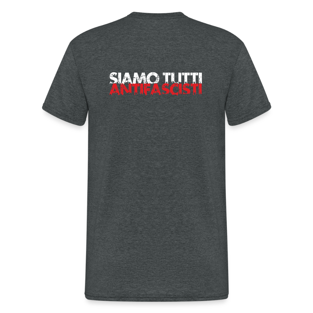 Siamo tutti antifascisti – Unisex T-Shirt mit Front - & Backprint - Das kreative Statement