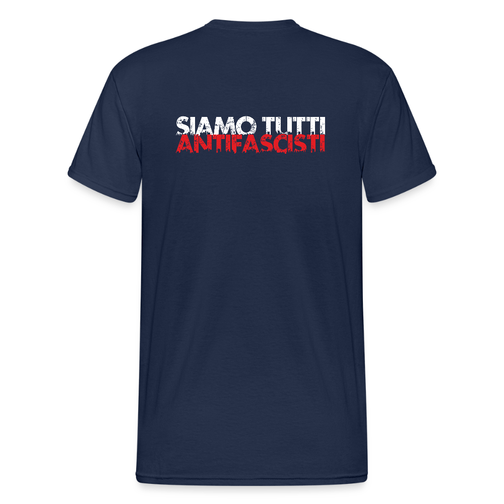 Siamo tutti antifascisti – Unisex T-Shirt mit Front - & Backprint - Das kreative Statement