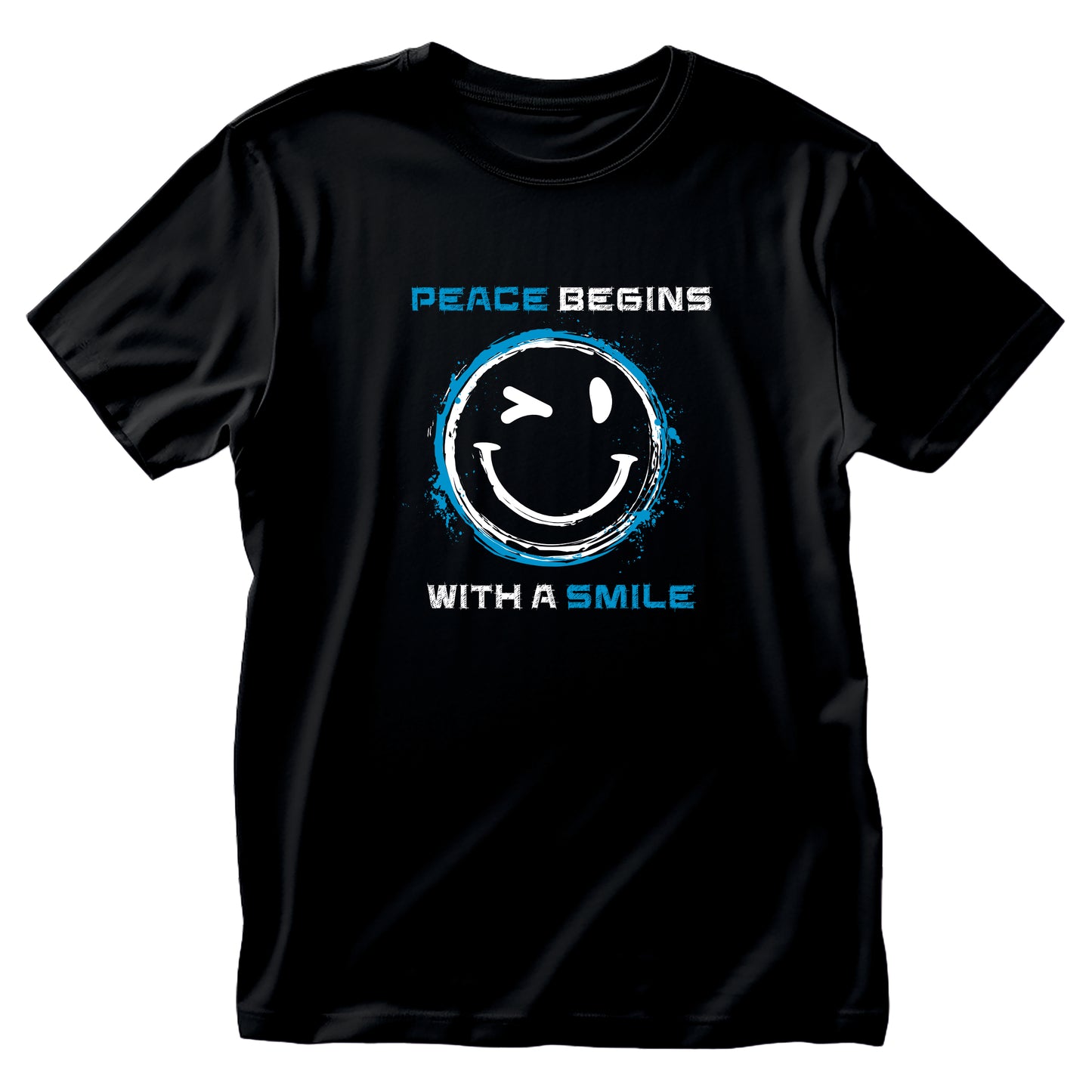 Peace begins with a smile T-Shirt bedruckt mittels hochwertigem Siebdruck - Das kreative Statement