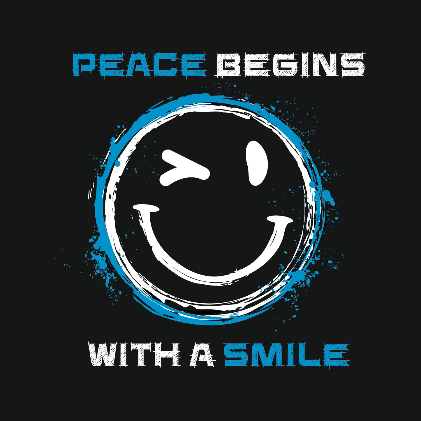 Peace begins with a smile T-Shirt bedruckt mittels hochwertigem Siebdruck - Das kreative Statement