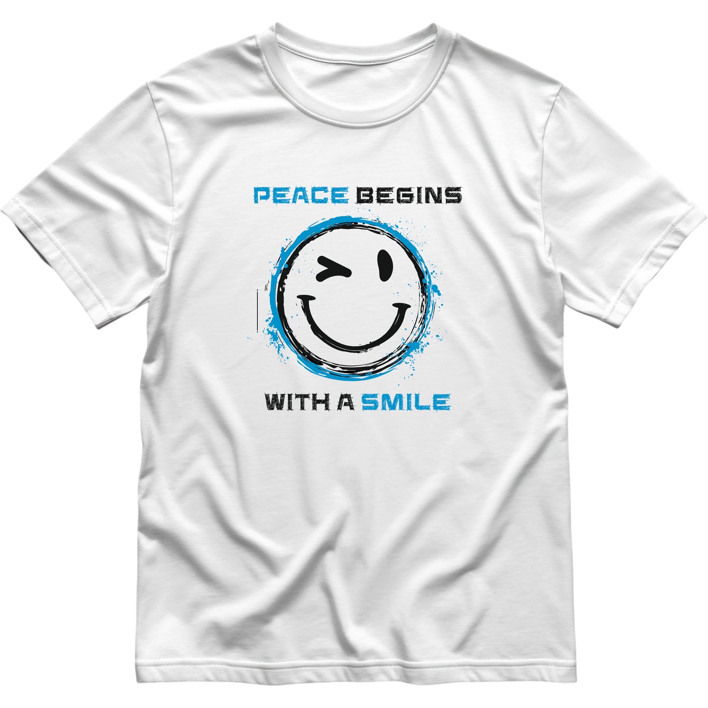 Peace begins with a smile T-Shirt bedruckt mittels hochwertigem Siebdruck - Das kreative Statement
