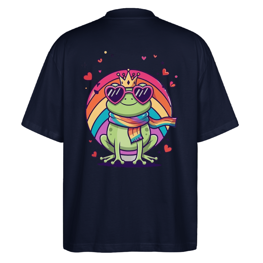 Unisex Bio T-Shirt – Cartoon - Frosch mit Regenbogen & Antifa - Botschaft - Das kreative Statement