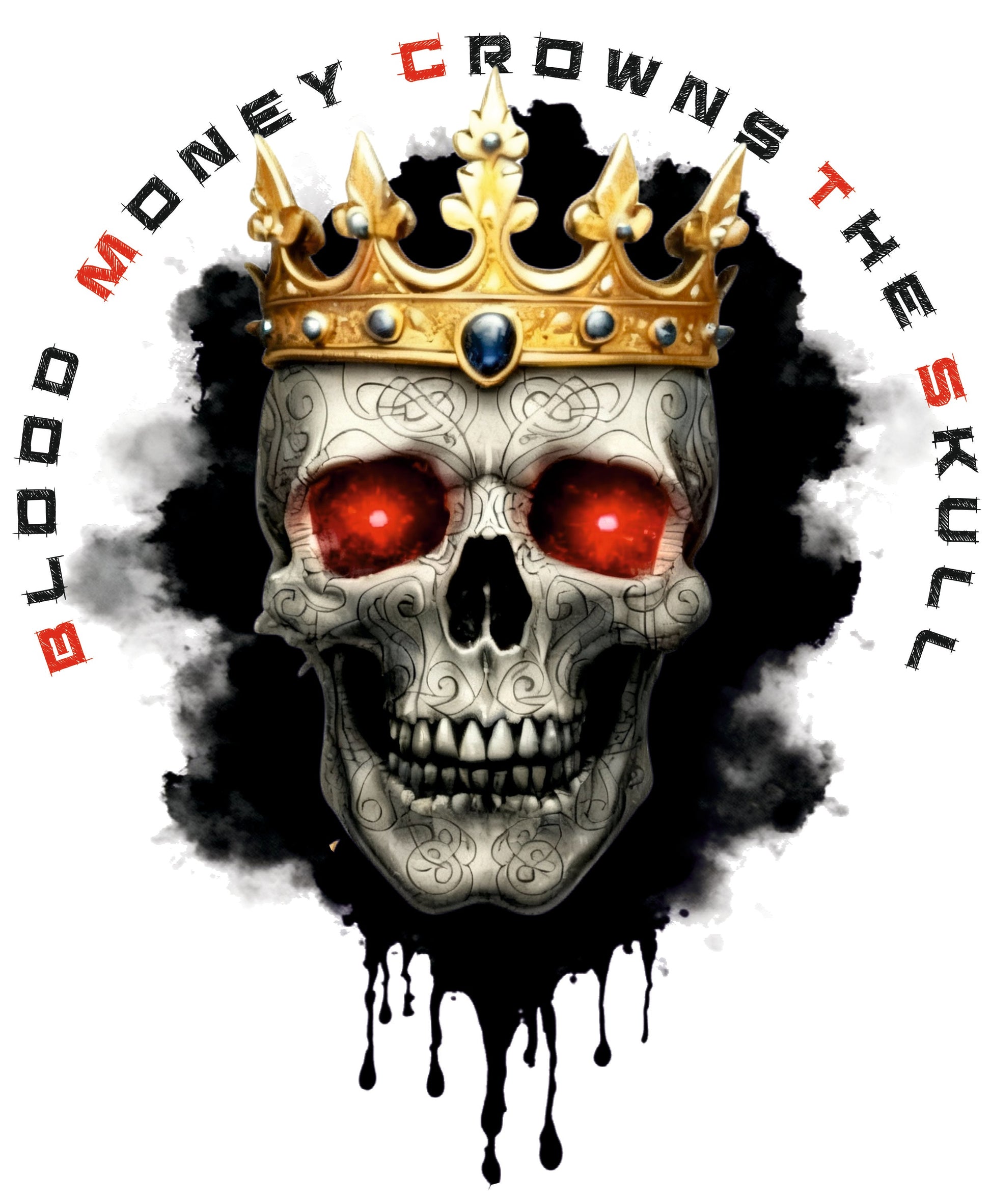 Unisex Heavy Oversize T-Shirt Blood Money crowns the skull - Das kreative Statement