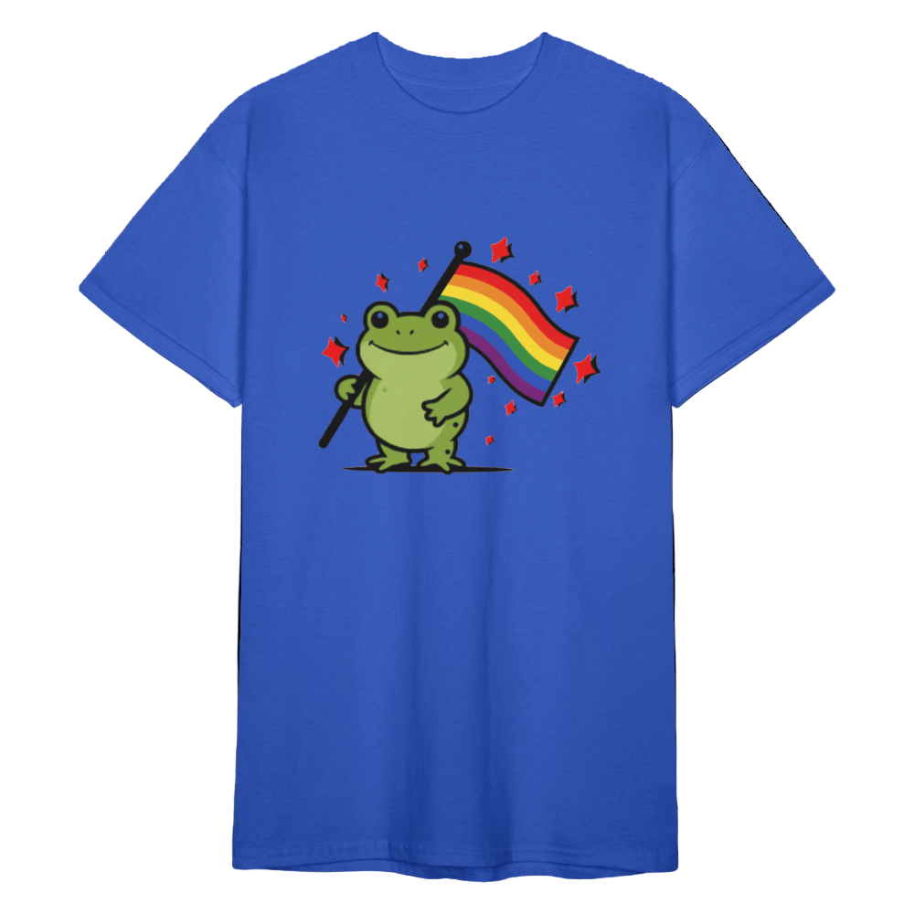 Unisex T-Shirt „Frog with Pride – Oversized Bio T-Shirt mit Regenbogen - Flagge - Das kreative Statement
