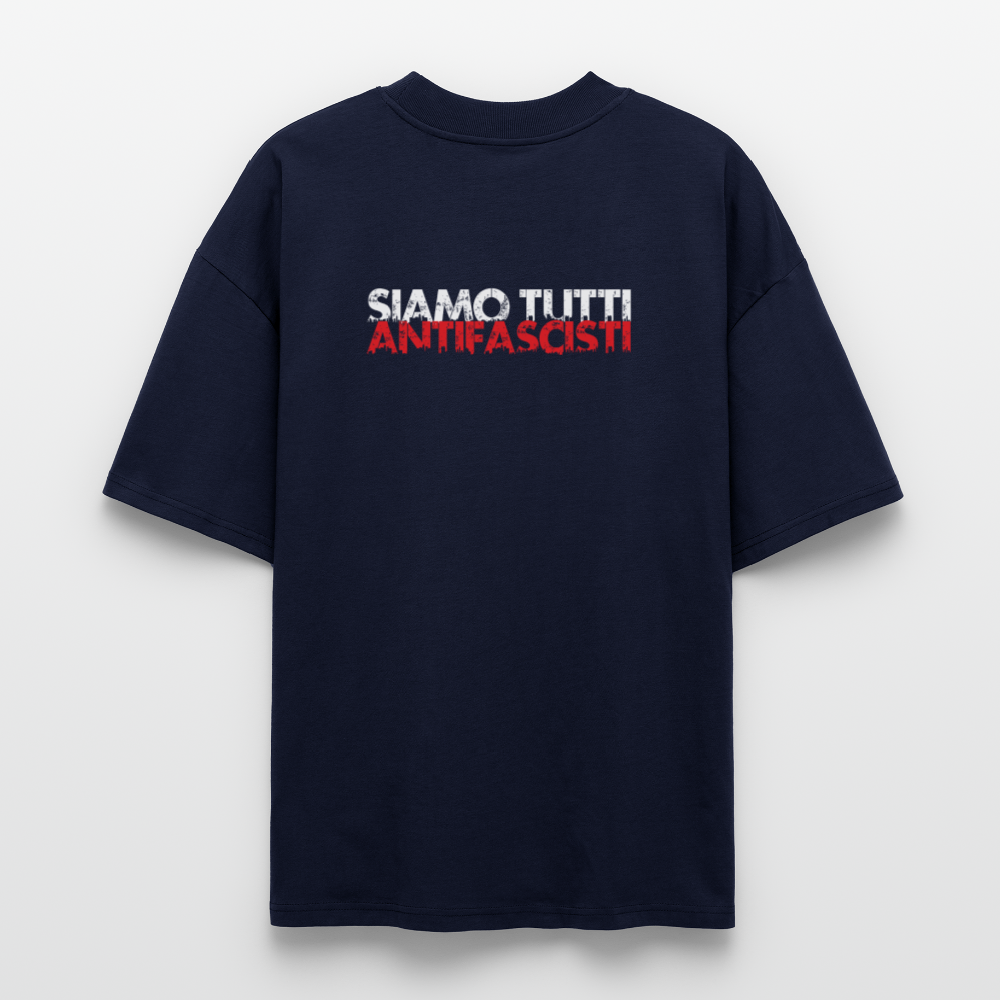 Siamo tutti antifacisti Oversized Unisex Bio T-Shirt Blaster - Navy