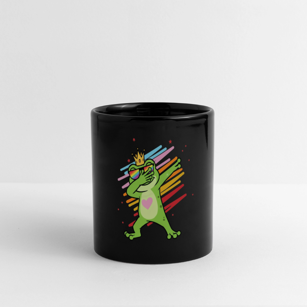 „Dabbing Frog Tasse mit Regenbogenlinien – Statement gegen Faschismus“
