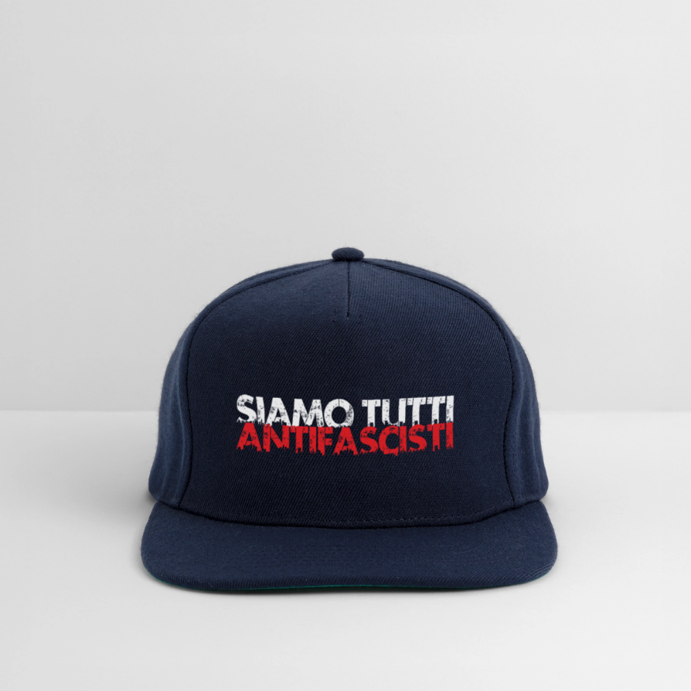 Snapback Cap - Siamo tutti antifacisti - Navy/Navy