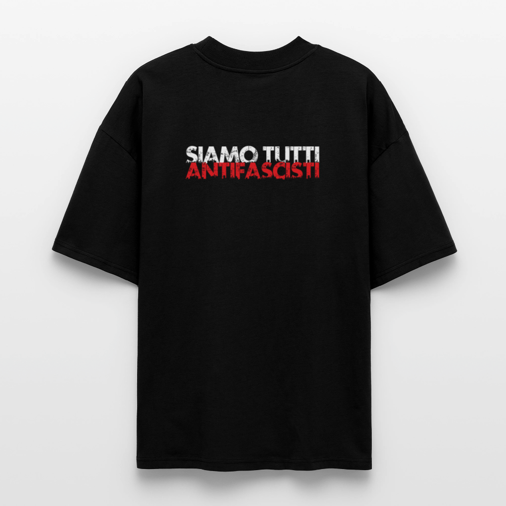 Rückenansicht Oversized Unisex Bio T-Shirt Blaster - Schwarz