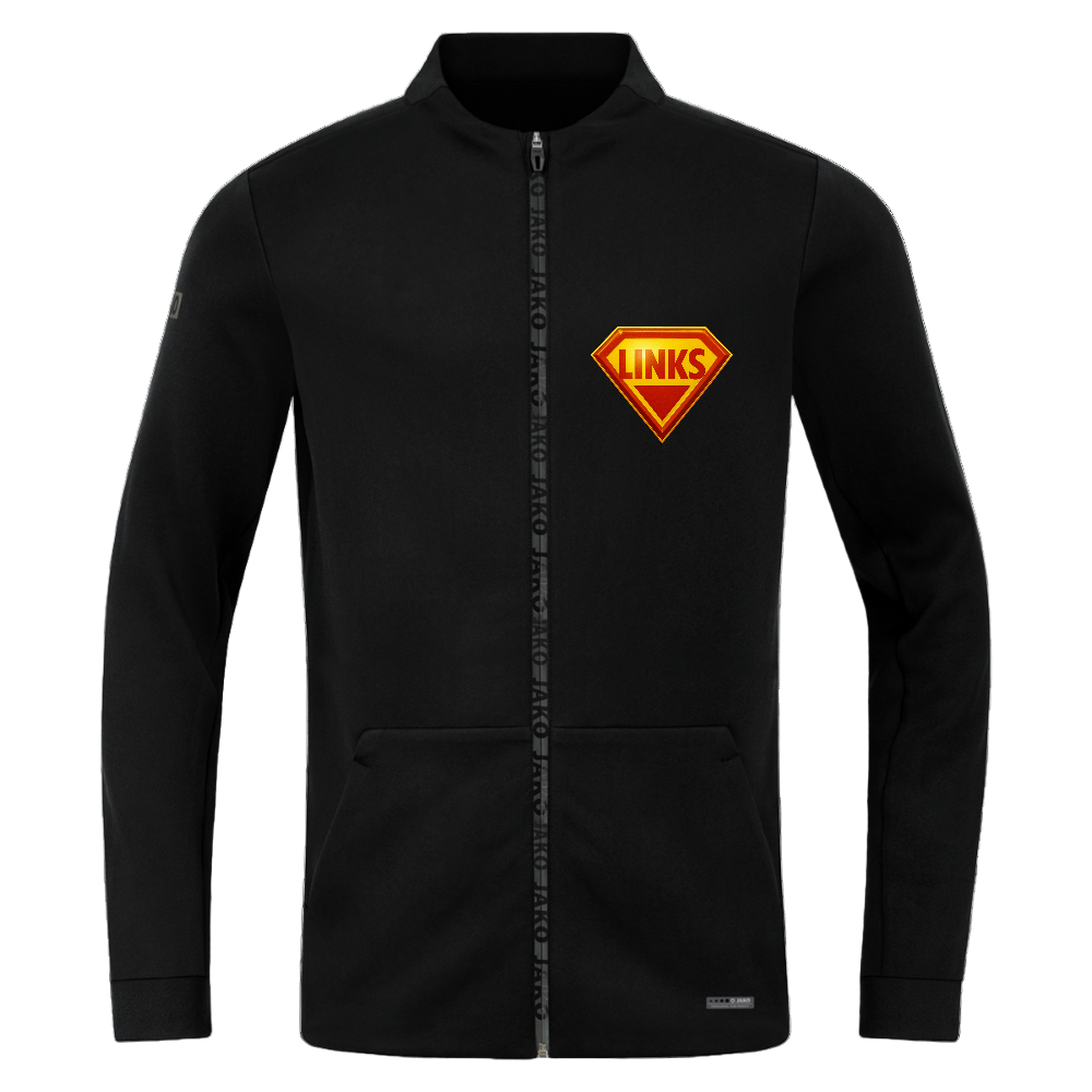 Sportlich geschnittene JAKO Jacke mit tonalem Branding am Ärmel, aufgesetzten Taschen und verdecktem Reißverschluss. Superweiches Material, aktivistisches Design.