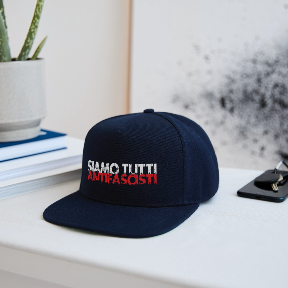 Snapback Cap - Siamo tutti antifacisti - Navy/Navy