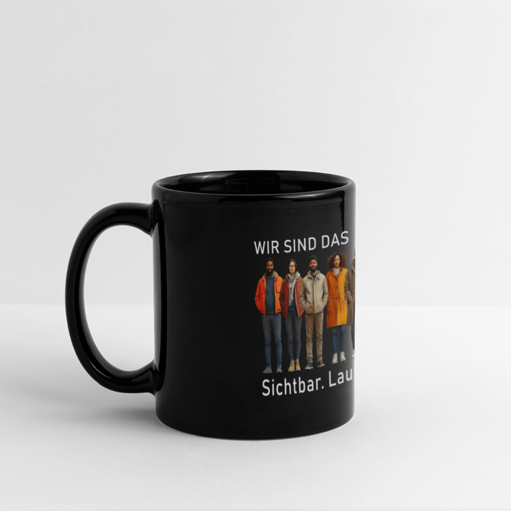 „Aktivistische Kaffeetasse mit Botschaft für Sichtbarkeit und Inklusion“

