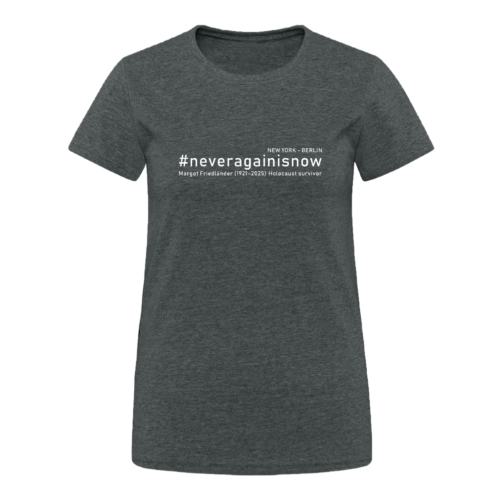 Women’s Gildan Heavy T-Shirt Peace Not War - Dunkelgrau meliert