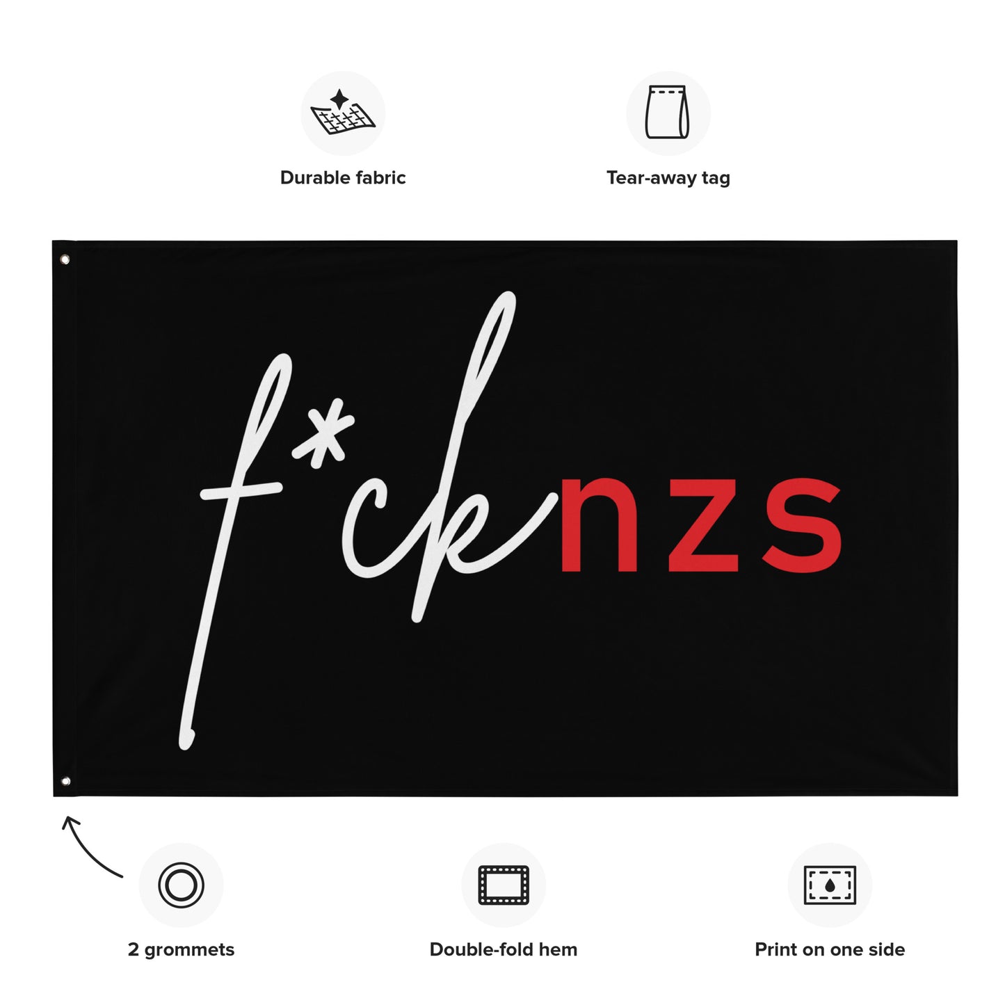 
„Cursive-Schriftzug ‚f*ck‘ in Weiß kombiniert mit roten Blockbuchstaben ‚nzs‘ – visuelles Protestdesign“
