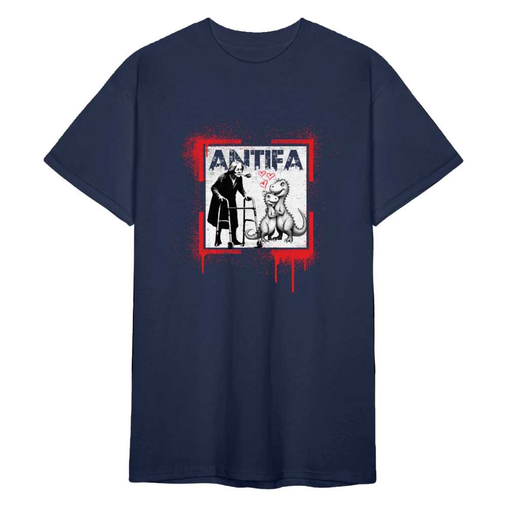 ANTIFA Unisex Shirt – Zärtlicher Widerstand mit Rose, Dinos & Street - Art | Das kreative Statement“ - Das kreative Statement