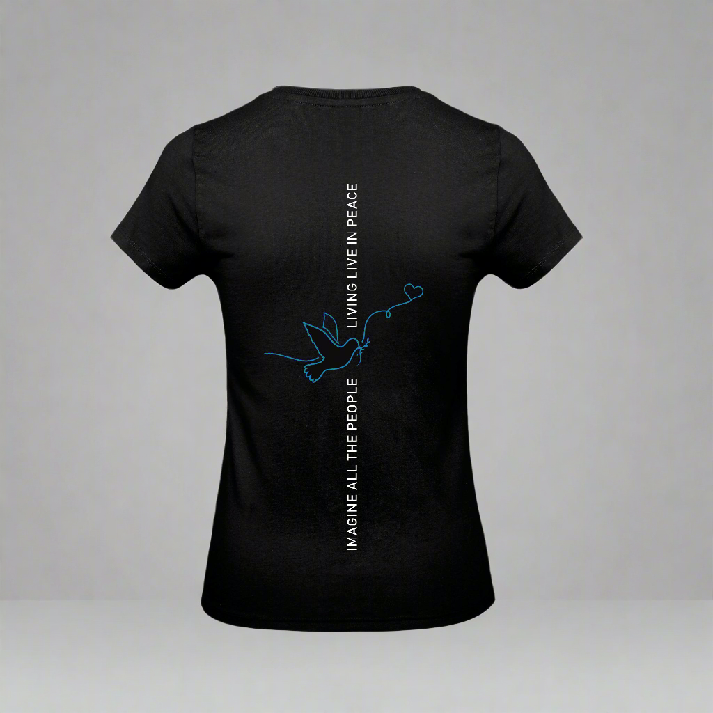 Peace Damen T-Shirt bedruckt mittels hochwertigem Siebdruck - Das kreative Statement