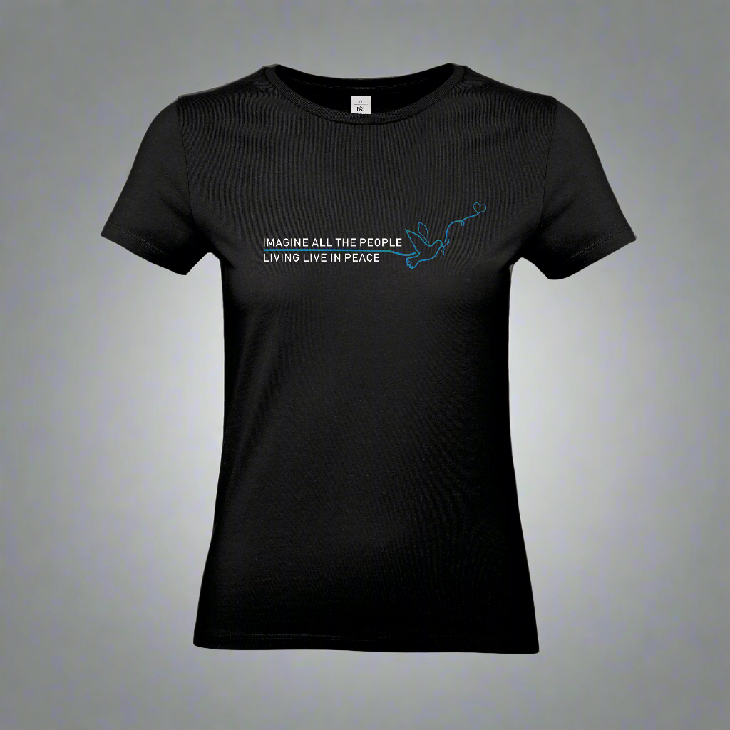 Peace Damen T-Shirt bedruckt mittels hochwertigem Siebdruck - Das kreative Statement