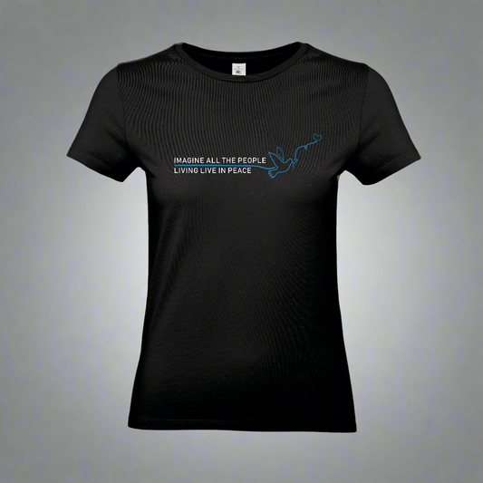 Peace Damen T-Shirt bedruckt mittels hochwertigem Siebdruck - Das kreative Statement