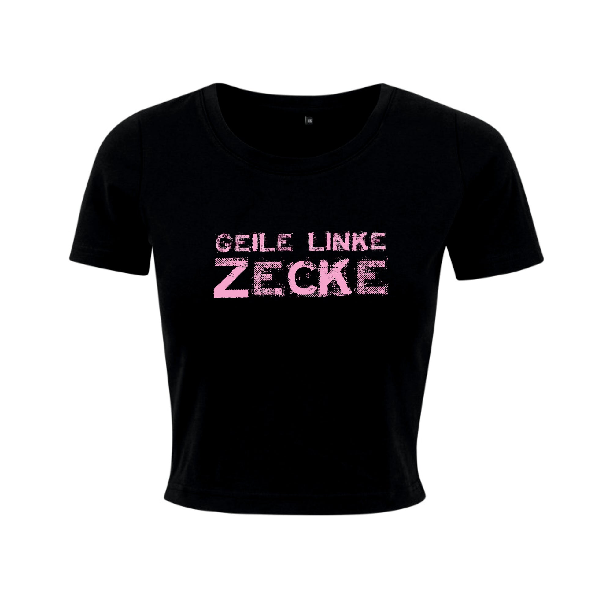 Schwarzes Cropped T Shirt Damen