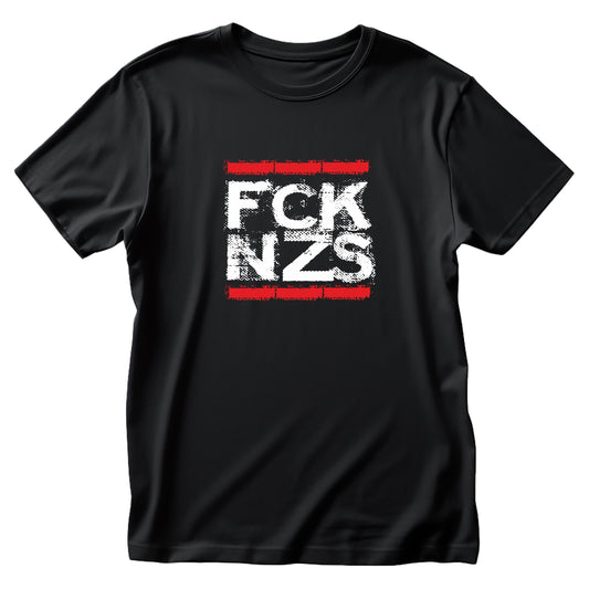 T Shirt schwarz Unisex mit dem Aufdruck FCK NZS