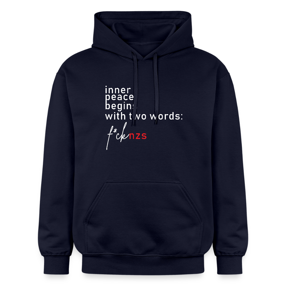 „Inner Peace Begins With Two Words: FCK NZS“ – Unisex Hoodie mit Haltung - Das kreative Statement