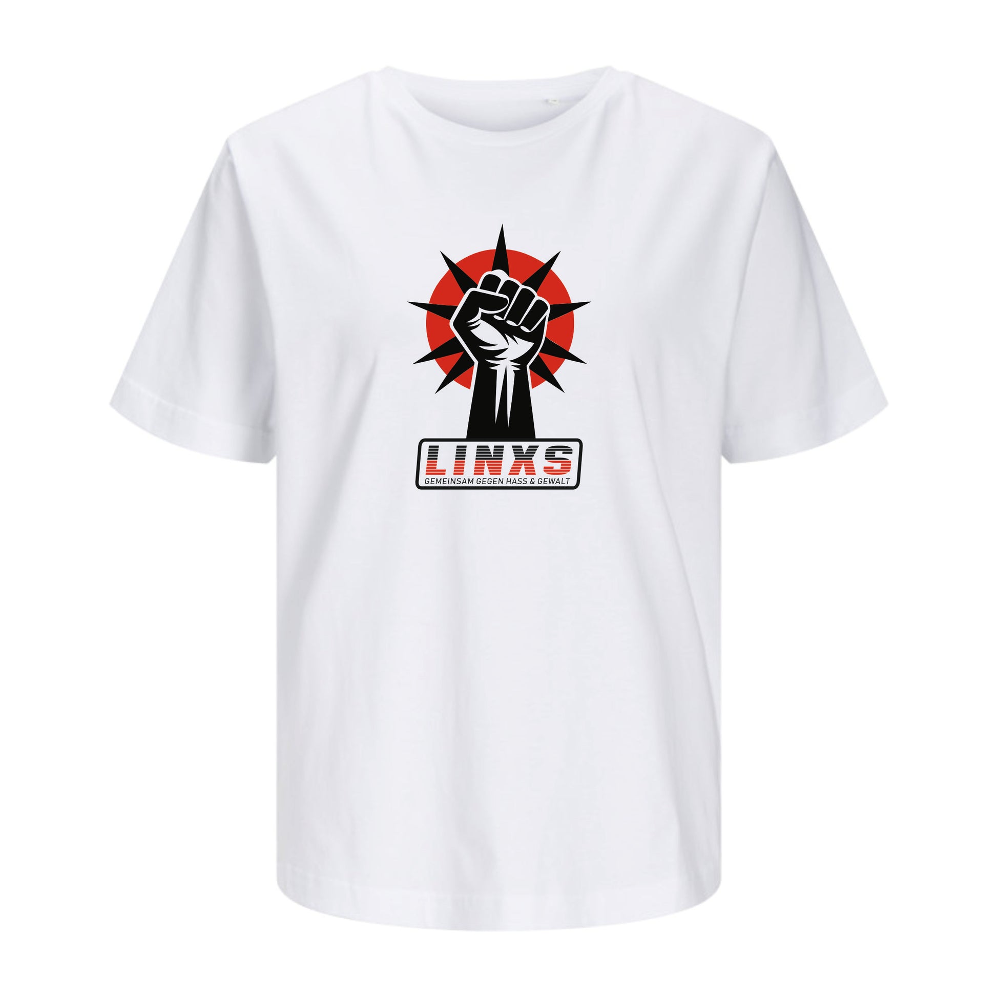 Weißes Damen T-Shirt mit dem Aufdruck LINXS
