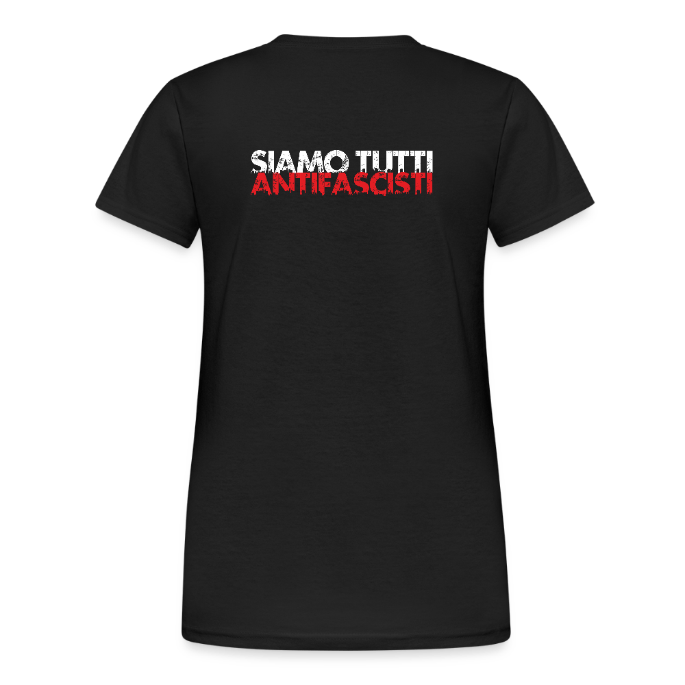Siamo tutti antifascist – Damen T-Shirt mit Front - & Backprint - Das kreative Statement