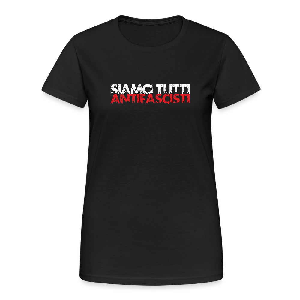 Siamo tutti antifascist – Damen T-Shirt mit Front - & Backprint - Das kreative Statement