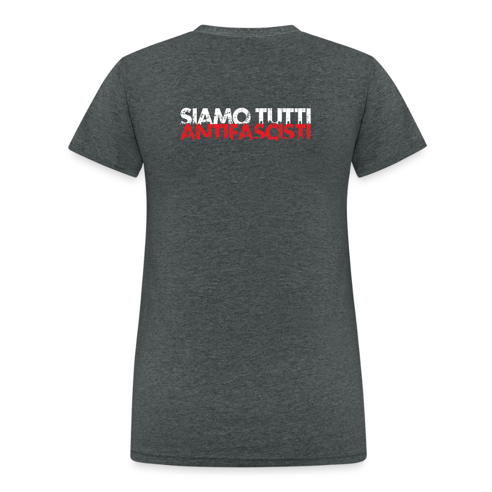 Siamo tutti antifascist – Damen T-Shirt mit Front - & Backprint - Das kreative Statement