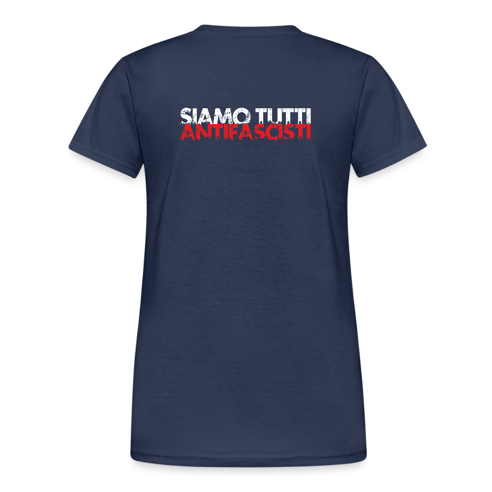 Siamo tutti antifascist – Damen T-Shirt mit Front - & Backprint - Das kreative Statement
