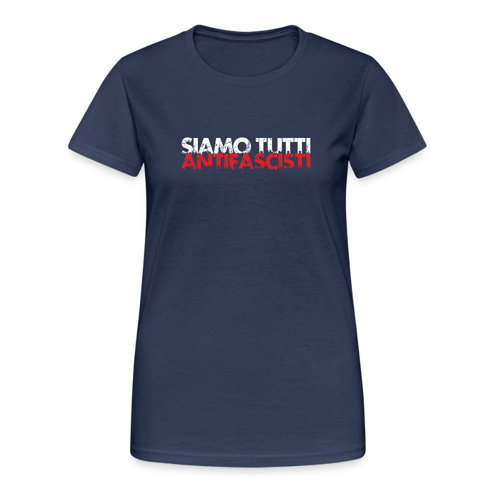 Siamo tutti antifascist – Damen T-Shirt mit Front - & Backprint - Das kreative Statement