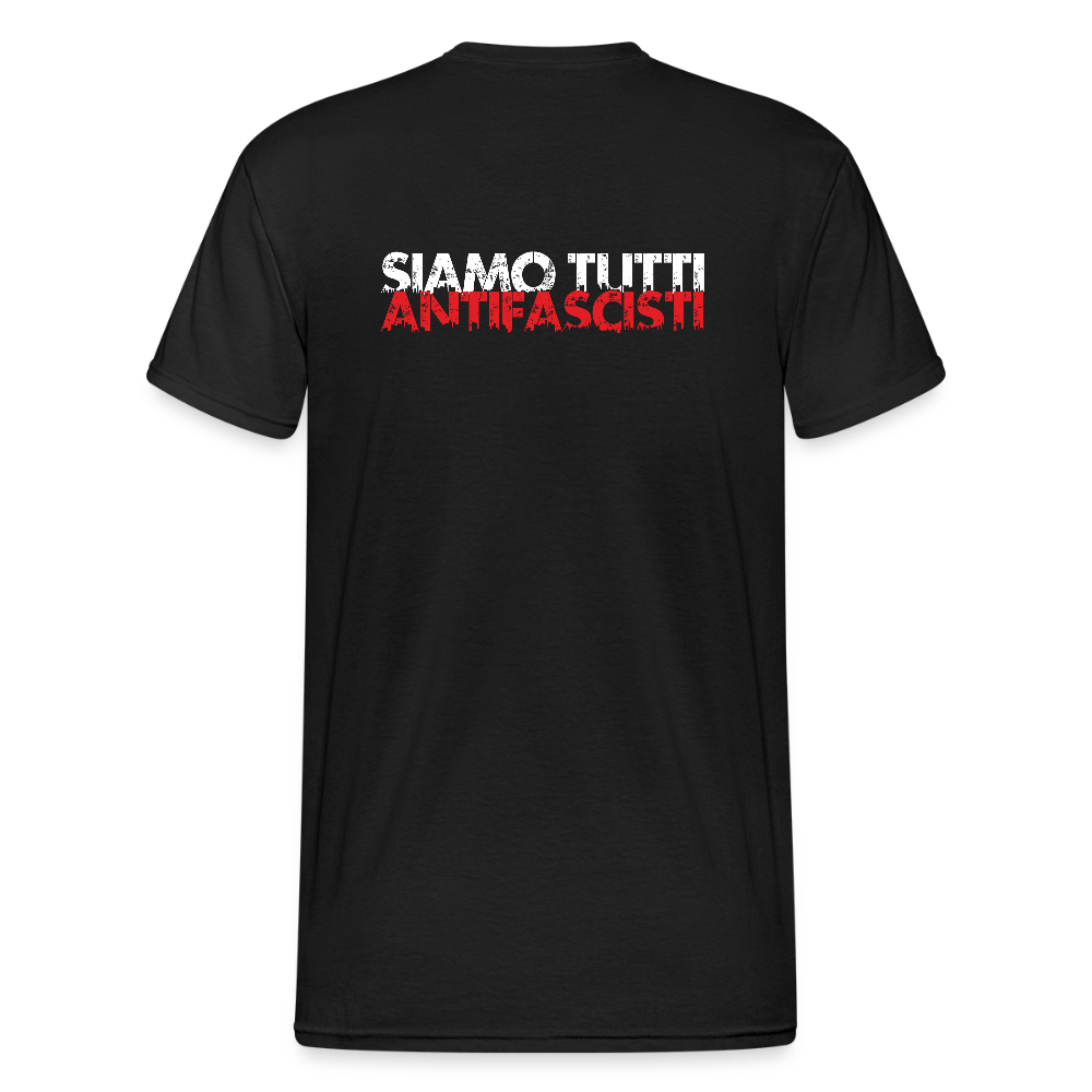 Siamo tutti antifascisti – Unisex T-Shirt mit Front - & Backprint - Das kreative Statement