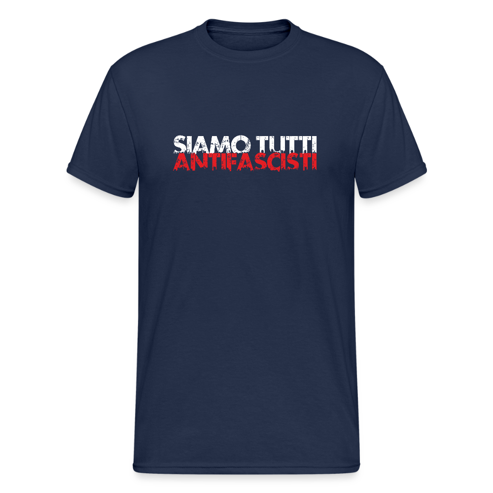 Siamo tutti antifascisti – Unisex T-Shirt mit Front - & Backprint - Das kreative Statement