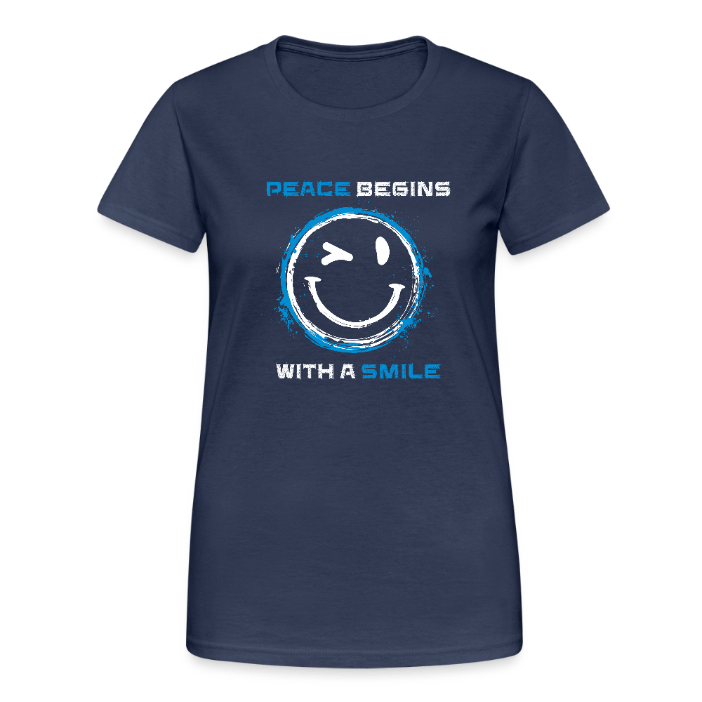 T-Shirt Damen "Peace begins with a smile" - Das kreative Statement