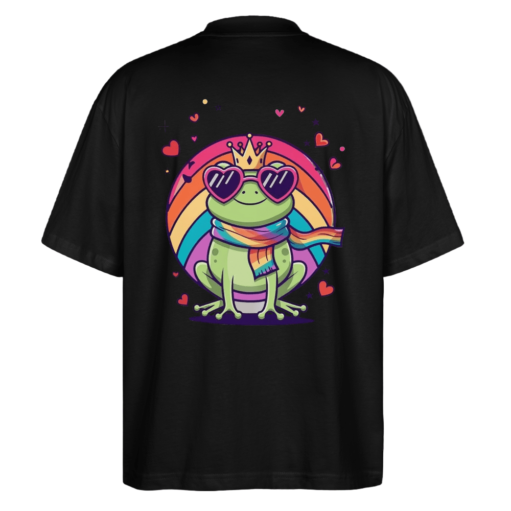 Unisex Bio T-Shirt – Cartoon - Frosch mit Regenbogen & Antifa - Botschaft - Das kreative Statement