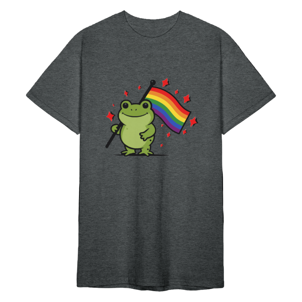 Unisex T-Shirt „Frog with Pride – Oversized Bio T-Shirt mit Regenbogen - Flagge - Das kreative Statement
