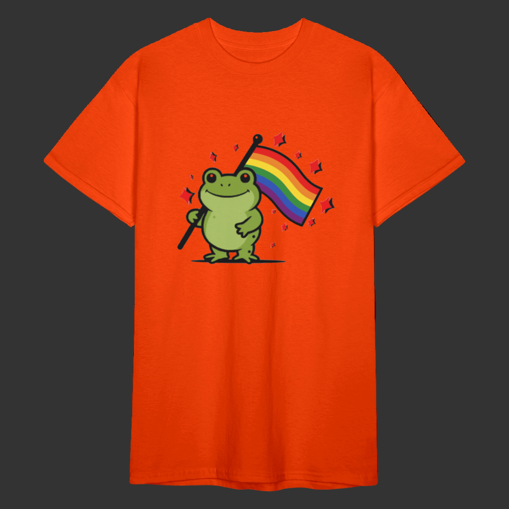 Unisex T-Shirt „Frog with Pride – Oversized Bio T-Shirt mit Regenbogen - Flagge - Das kreative Statement